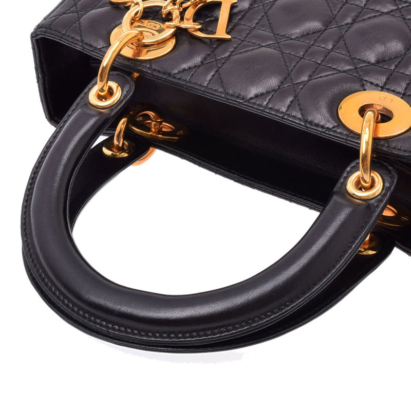 クリスチャンディオールレディディオール 黒 ゴールド金具 レディース