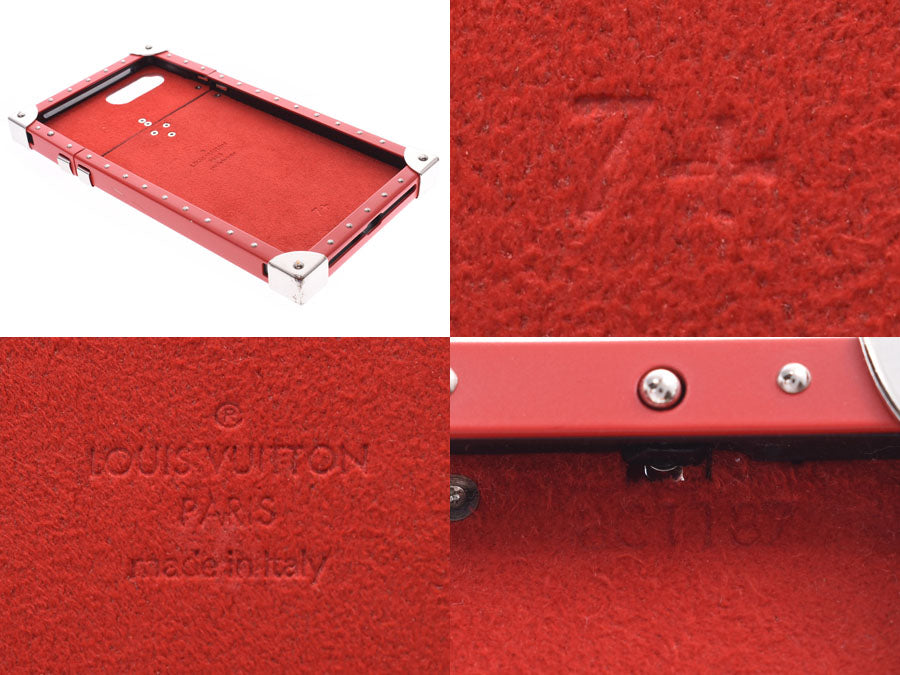 ルイヴィトンアイ トランク iPhone7+ Supremeコラボ iPhoneケース 赤