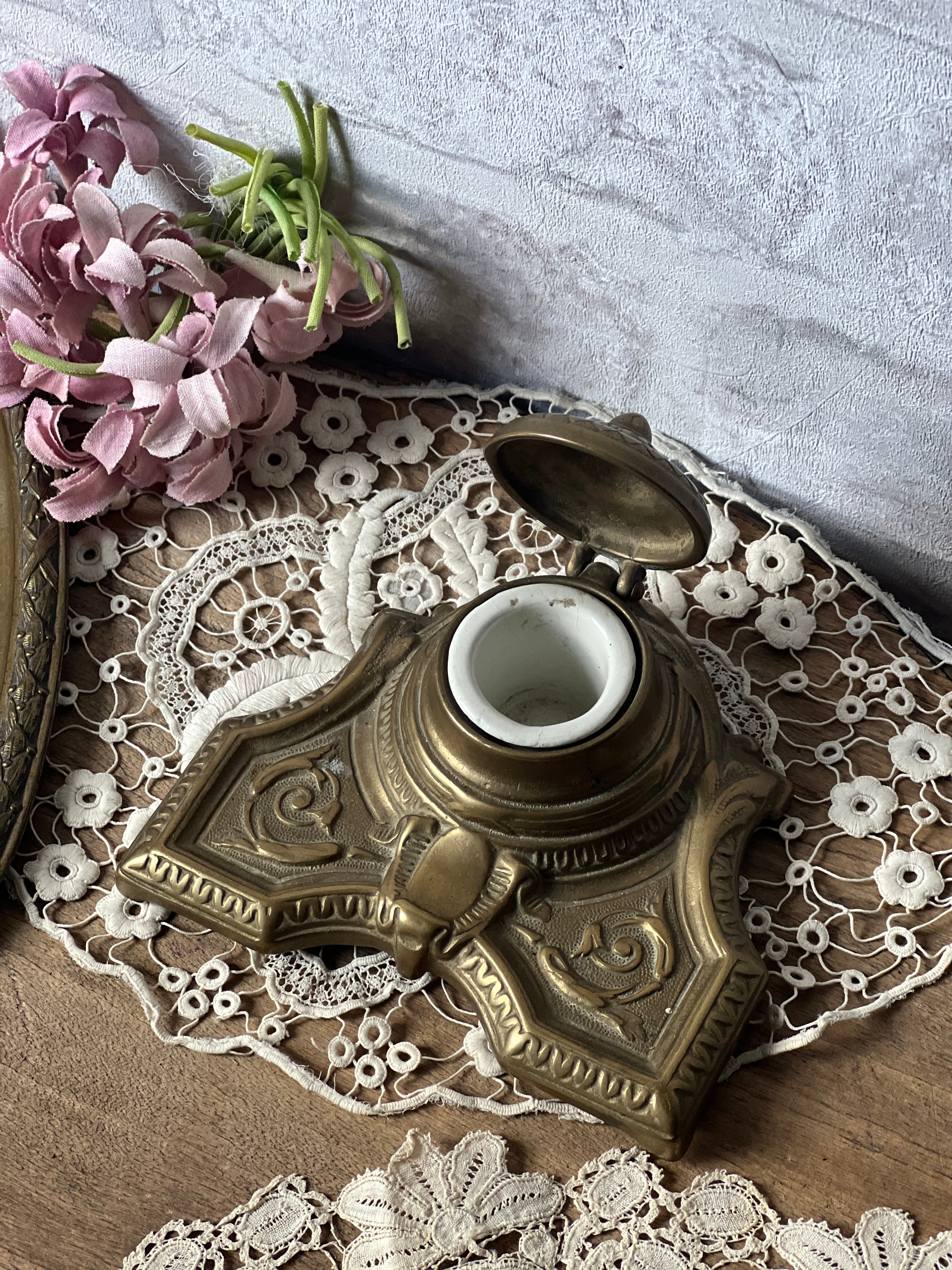 ☆真鍮製インク壺 – France Antique 銀色アンティーク