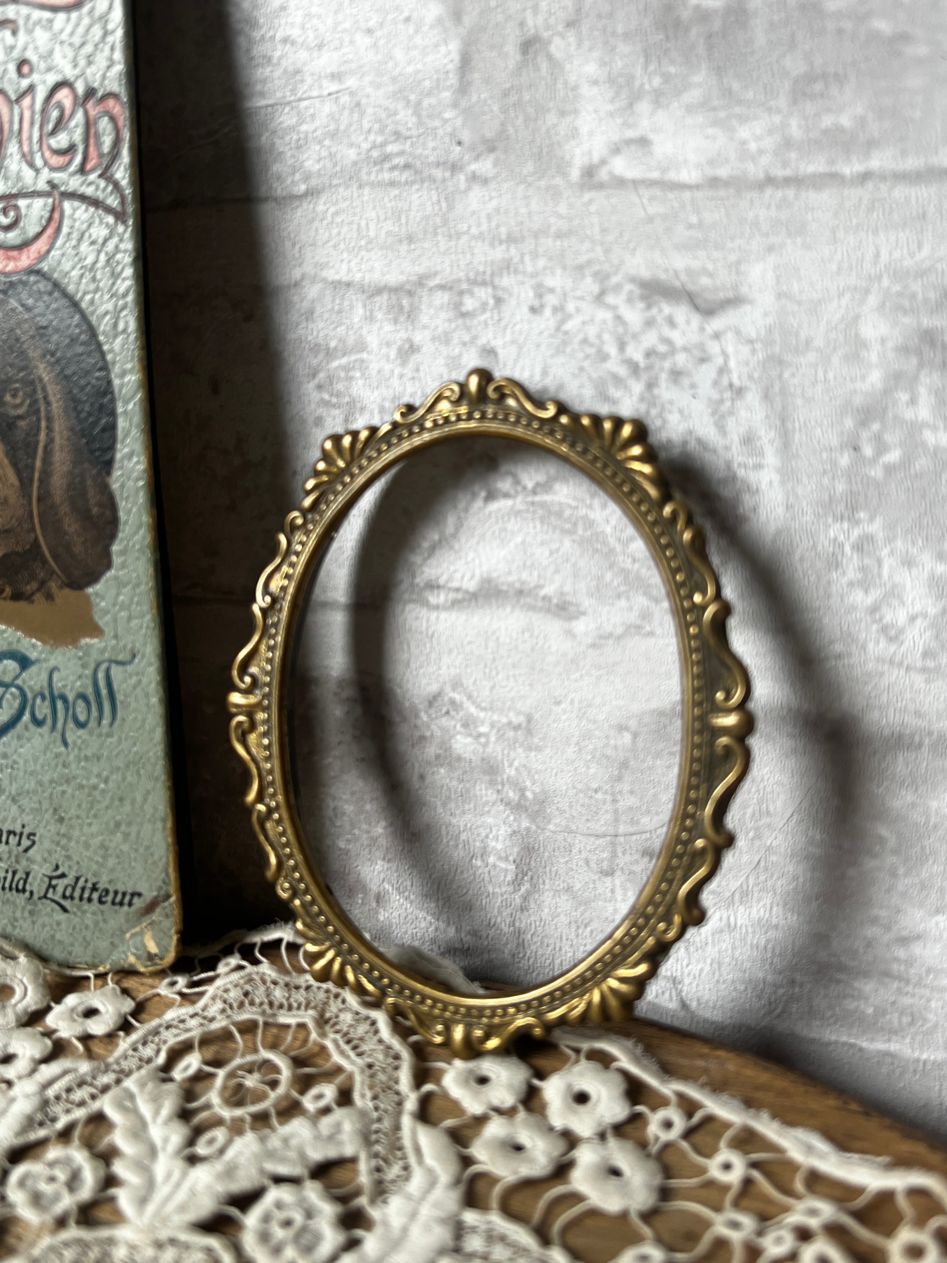 真鍮製楕円ミニフレーム – France Antique 銀色アンティーク