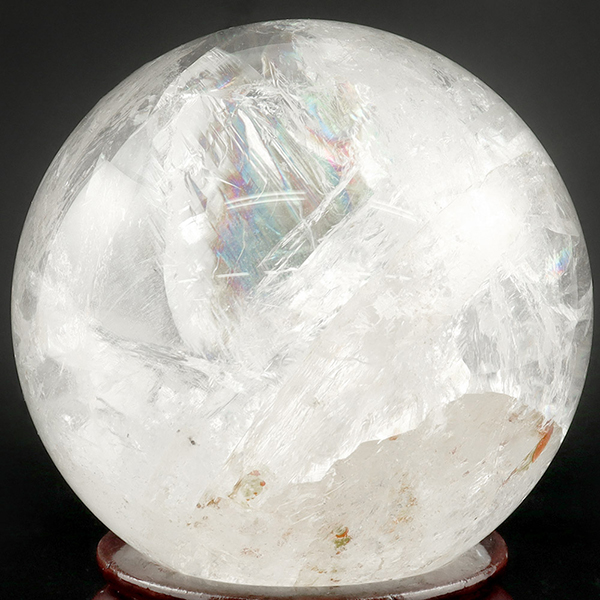 天然 虹入り水晶 ブラジル産 丸玉 約62mm 穴なし 天然石