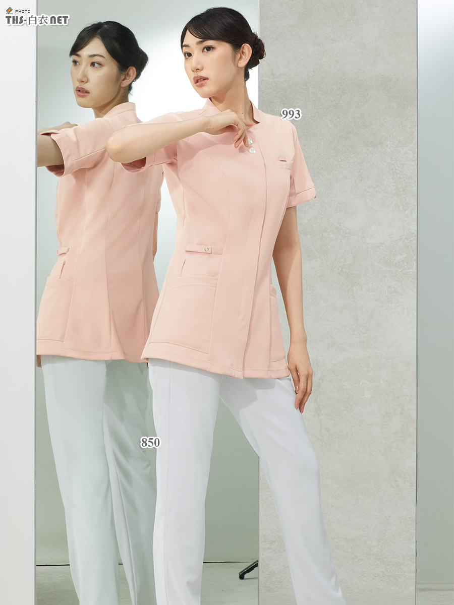 レディスジャケット半袖[KAZEN製品] 993｜THS-白衣通販・販売