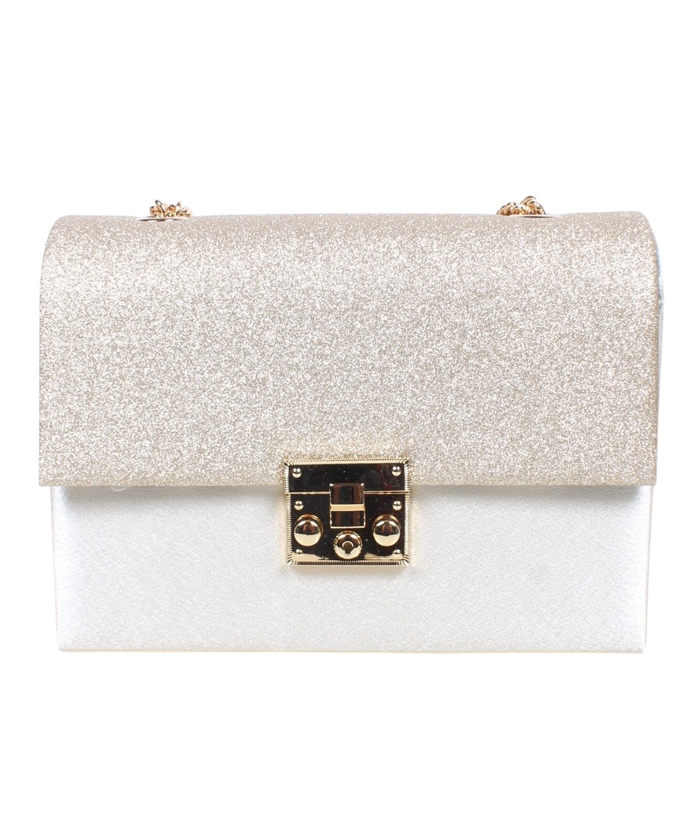 SALE】ラメフラップチェーンショルダースクエアパーティバッグ