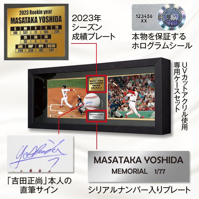 吉田正尚」直筆サイン入りボール＆フォト2枚 【通常】｜nihonchokuhan