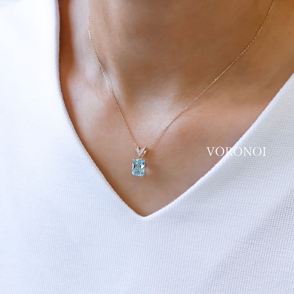 数量限定】VORONOI Open Setting エメラルドカット「スカイブルー