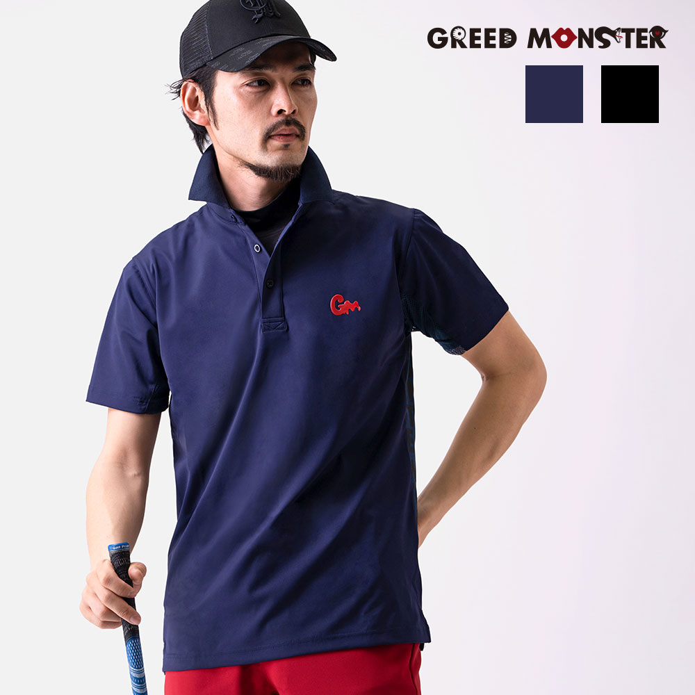 GREED MONSTER】グリードモンスター Back body panel print ポロシャツ