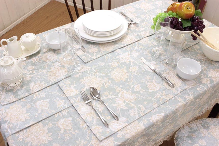 Turquoise 撥水加工ジャカード織 ランチョンマット 約32×45cm