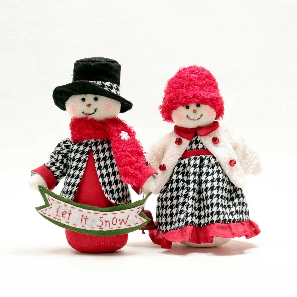Xmasドール 千鳥柄 スノーマンM 全長約20cm｜インテリアレース