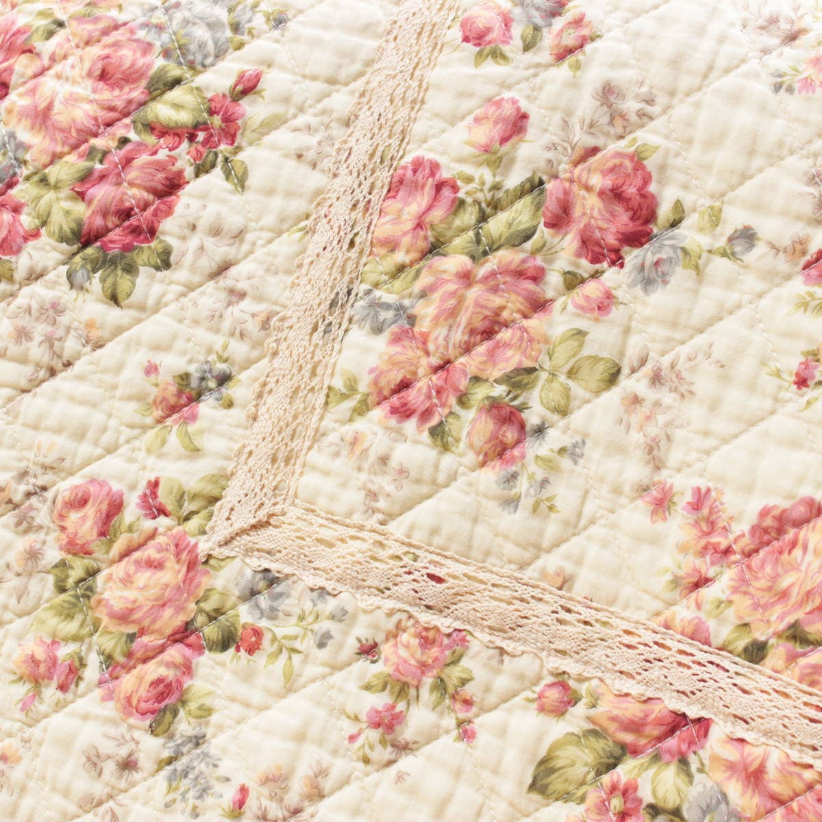 コットンキルト マルチカバー 約135×195cm [Rose Mellow]｜インテリア
