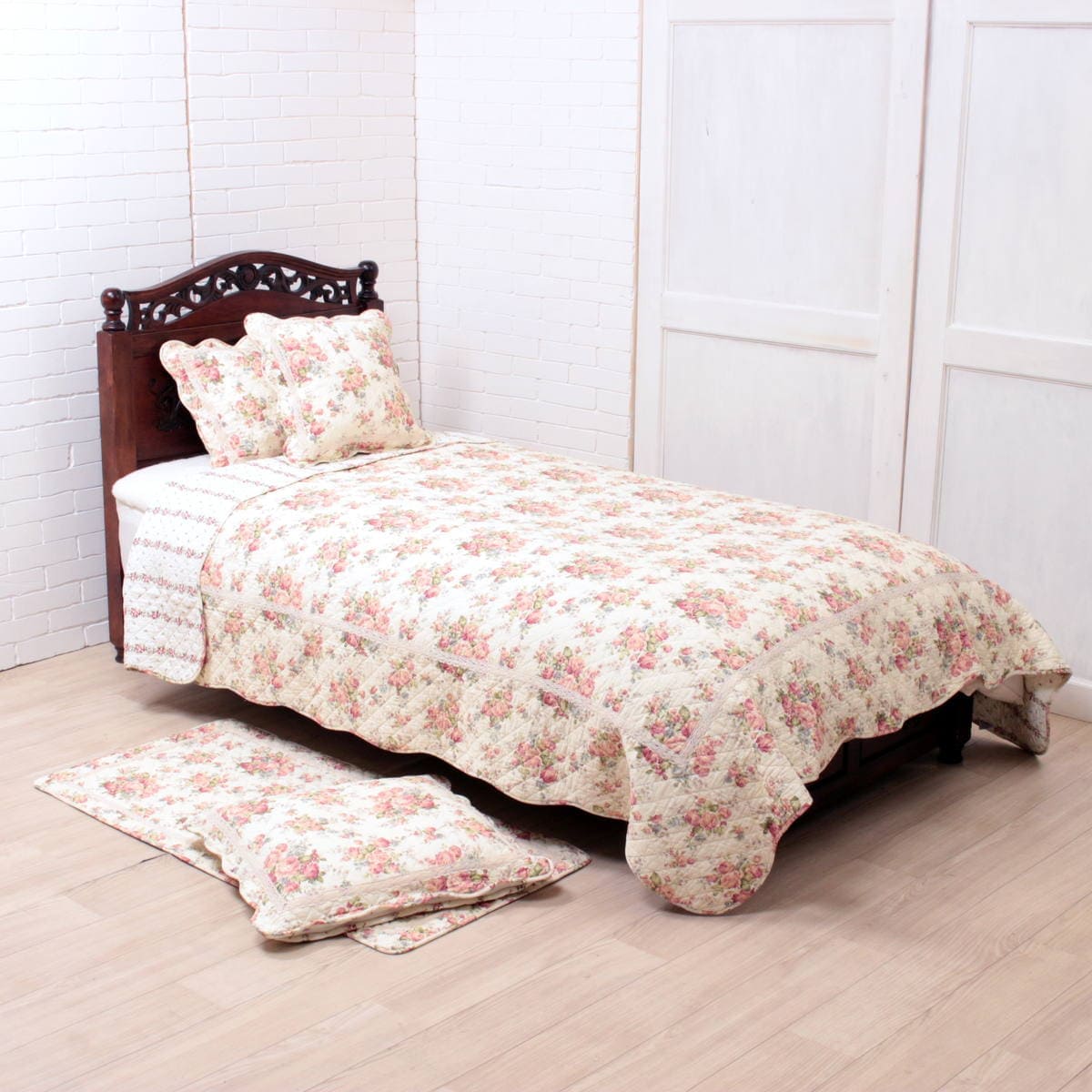 コットンキルト マルチカバー 約195×245cm [Rose Mellow]｜インテリア