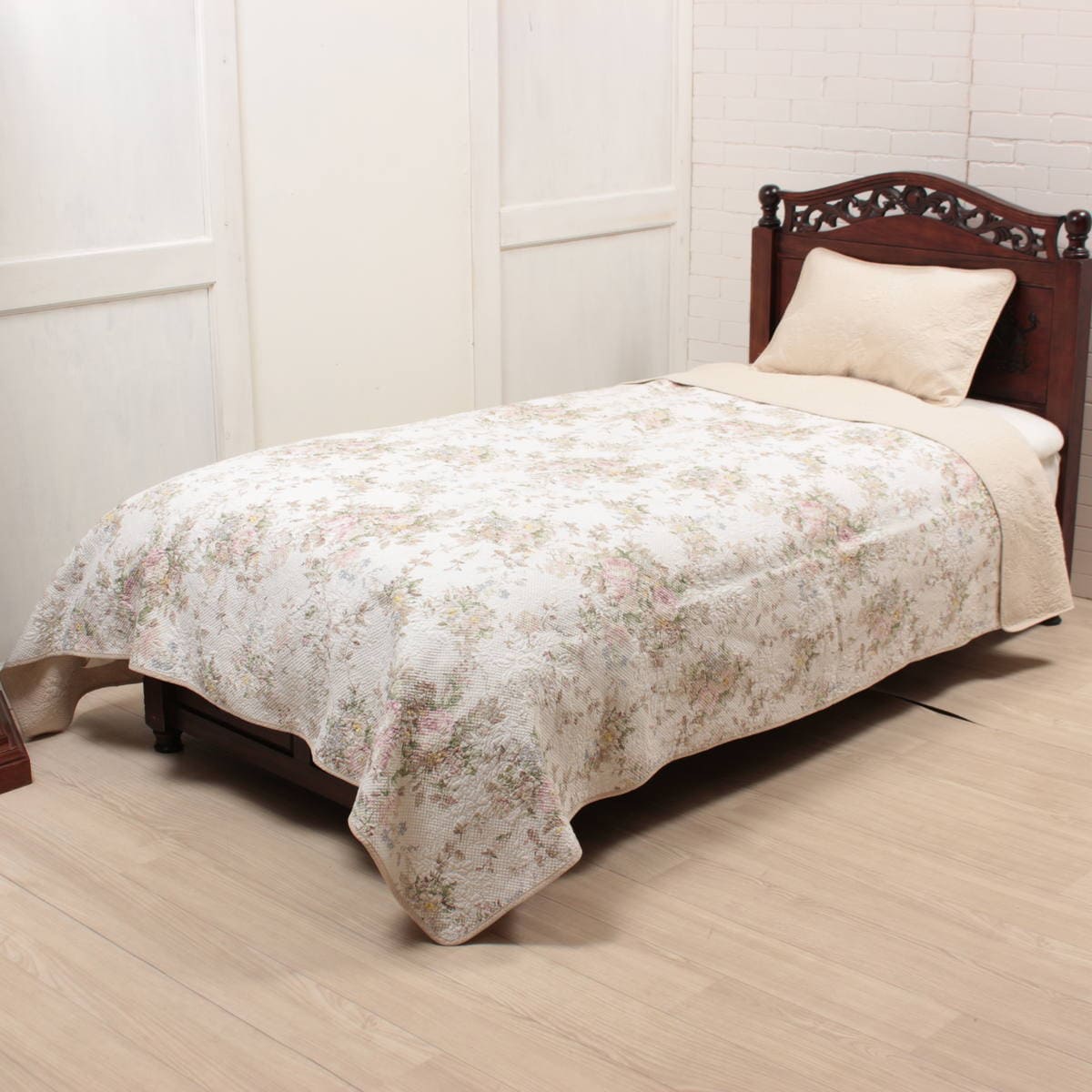 多針キルト マルチカバー 約195×245cm [Rose Colline]｜インテリア