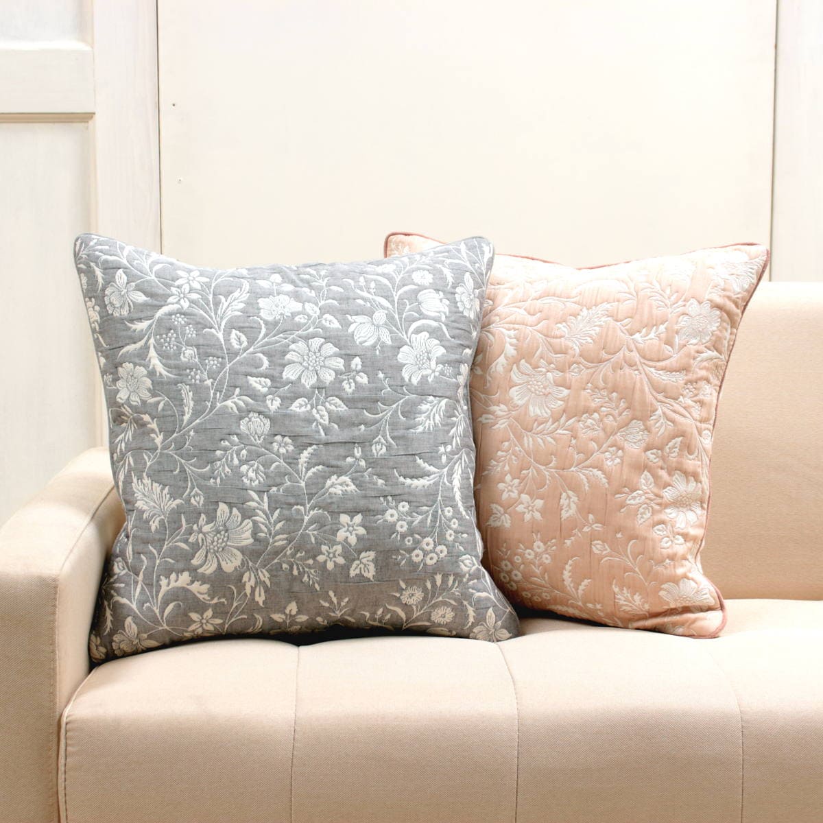 ふくれ織 クッションカバー 約45×45cm [fuku-ori days]｜インテリア