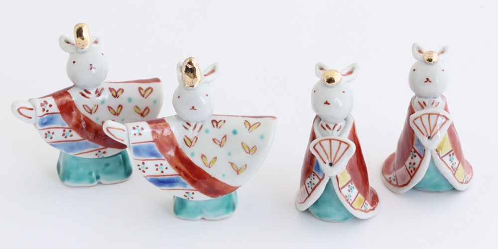 多田利子 うさぎ雛｜置物｜九谷焼のうつわ｜和食器通販 じろや