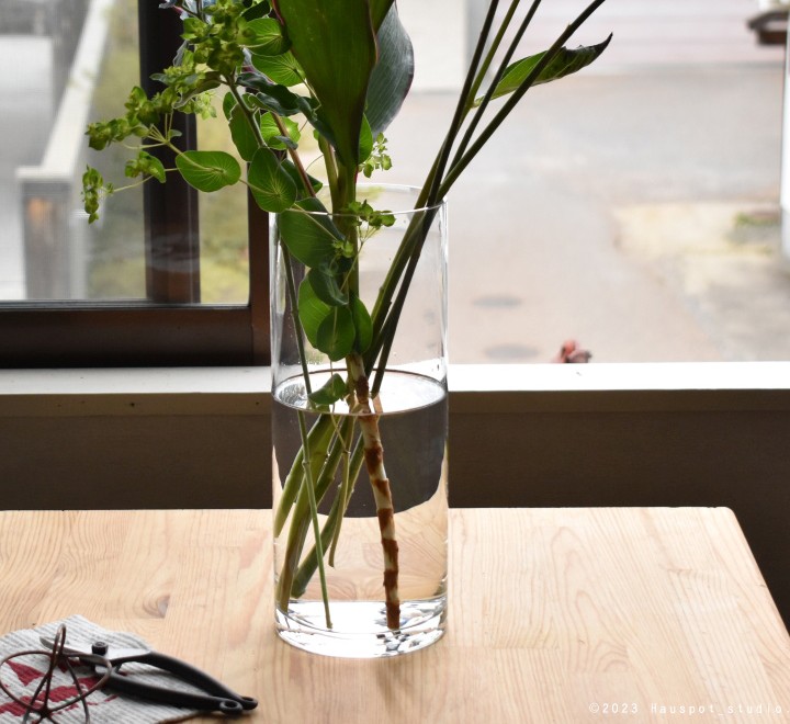 ガラスベース 枝物 円柱 丸型シリンダーベース｜ model 1230｜サイズ