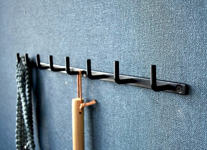 アイアンウォールフック｜マットブラック｜アイアンバーL字連結