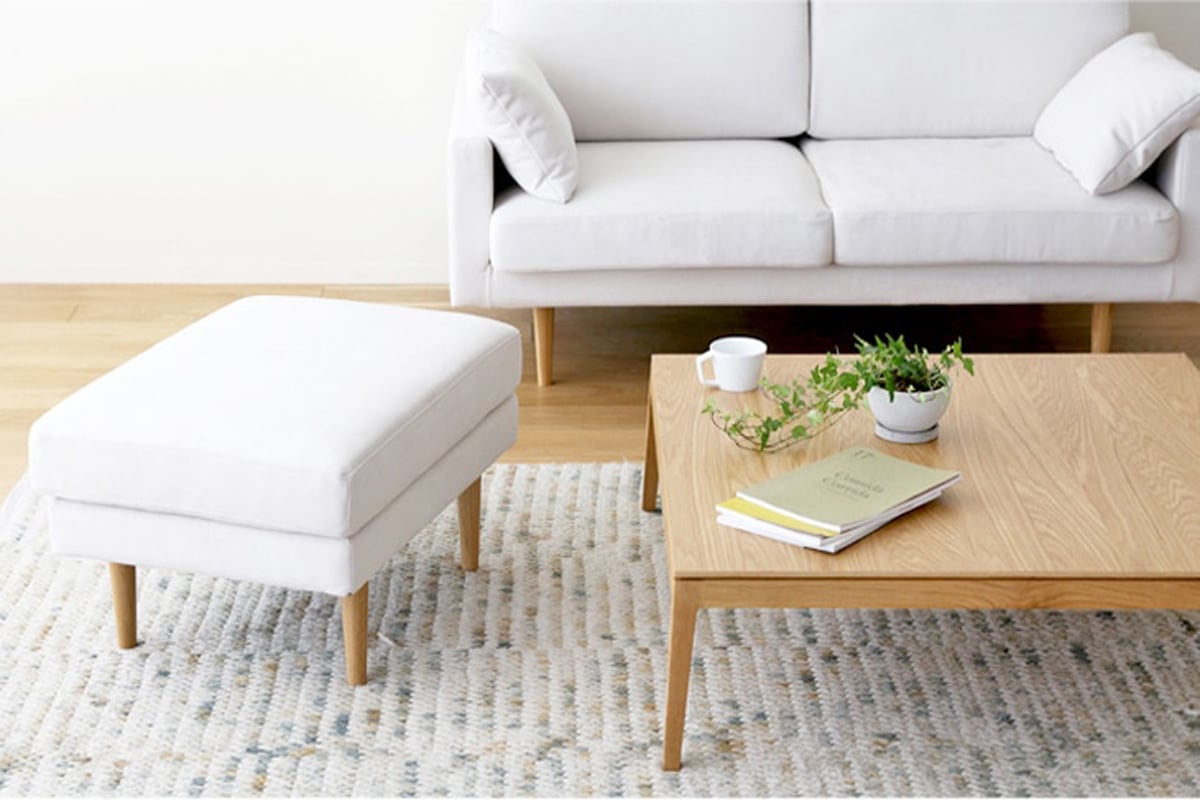 LEO SOFA オットマン ライトブルー オーク脚/ウォルナット脚