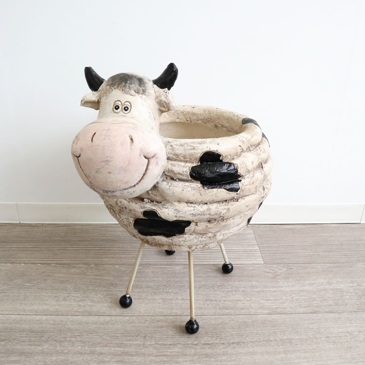 プランタースタンド ガーデニング鉢カバー ウシ 5号鉢｜おしゃれな