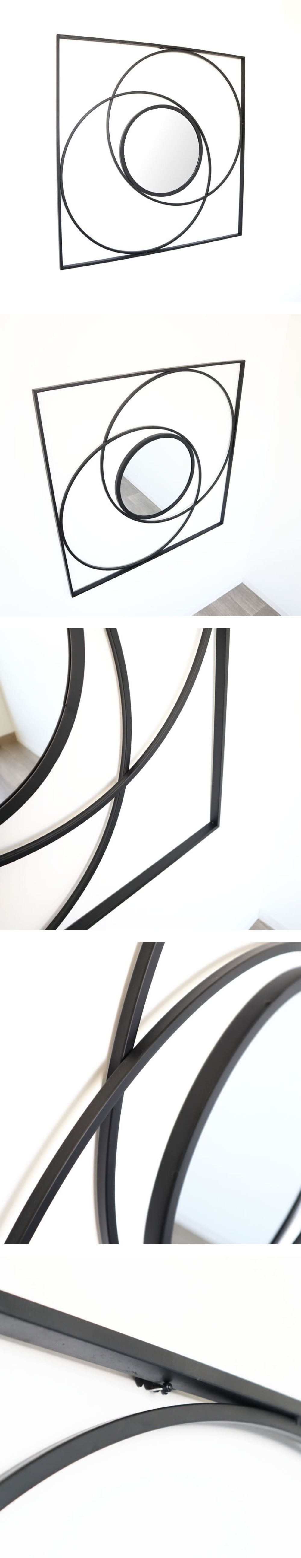 壁掛け鏡 シンプルモダン ウォールミラー 幅90×高さ90cm｜おしゃれな