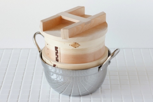 杉 和せいろ 18cm 鍋セット[ガス・IH対応 本体 木ぶた 蒸し布][ 約2合