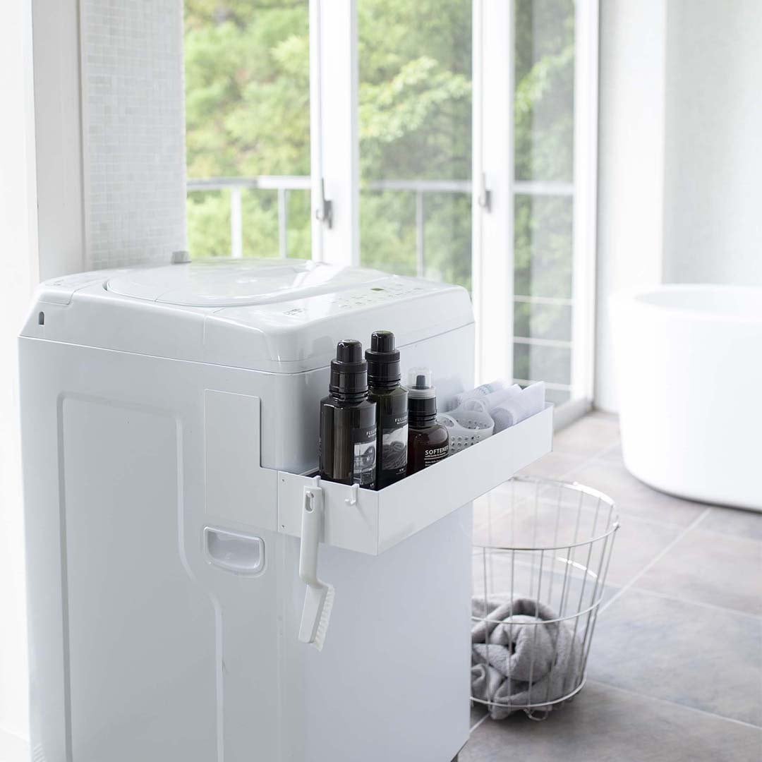 tower】マグネット伸縮洗濯機ラック ホワイト｜洗濯・ランドリー用品