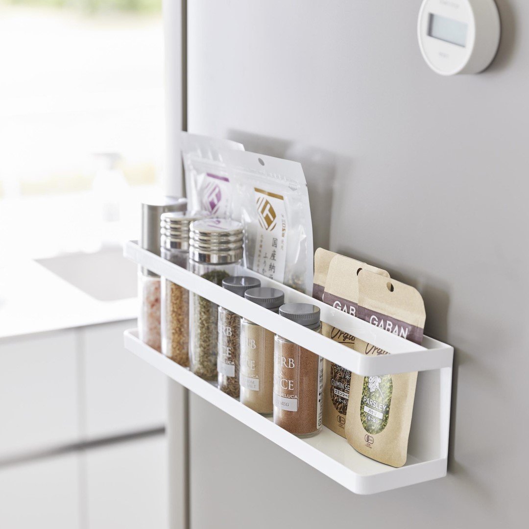 tower】 マグネット冷蔵庫横サプリ&調味料ラック｜浮かせる収納
