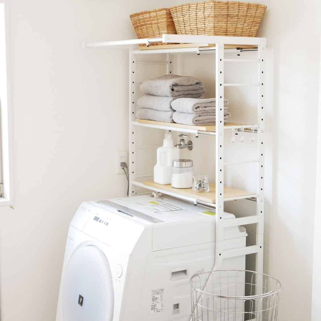KOEKI】 伸縮ラック ナチュラル｜洗濯・ランドリー用品,ランドリー収納
