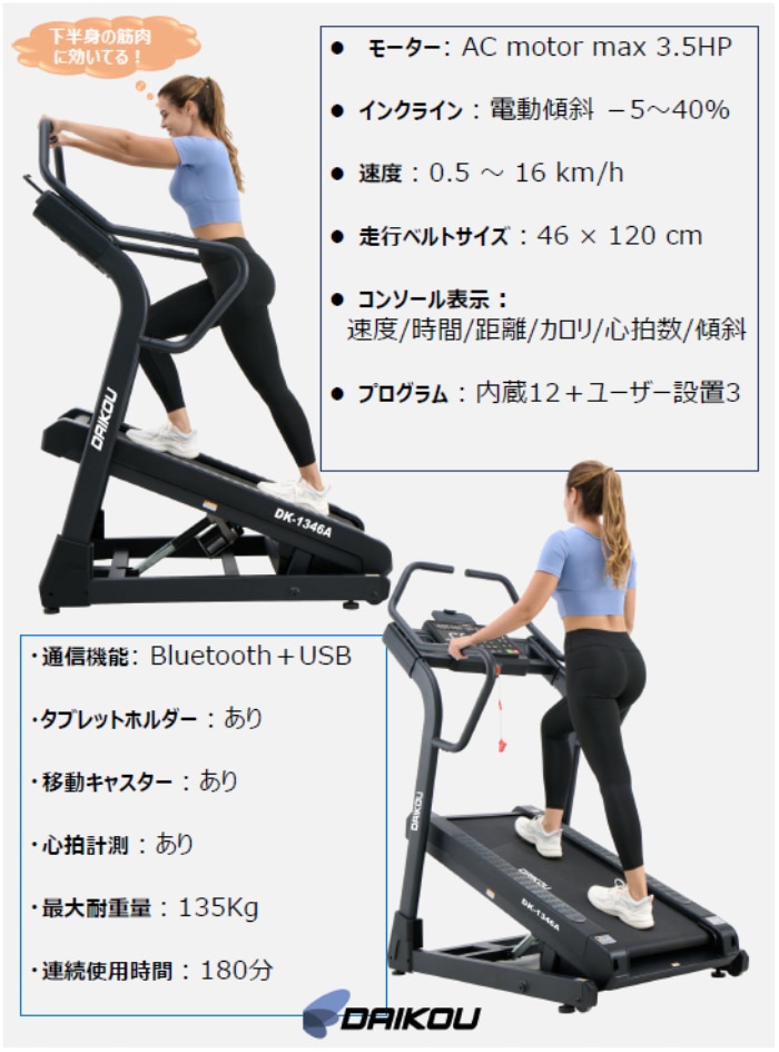 組立設置無料】 ルームランナー 高傾斜 準業務用 ランニング 電動傾斜