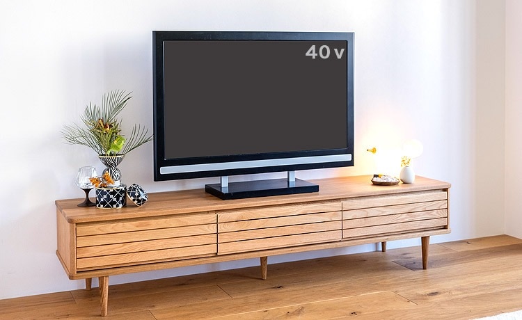 KW テレビ台 145 175 北欧 ナチュラル オーク材 木製 無垢 ローボード