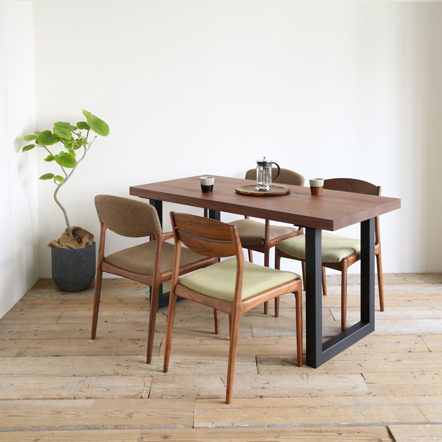 三脚テーブル天板 天然無垢 ウォルナット2枚セットソフトデニム専用袋