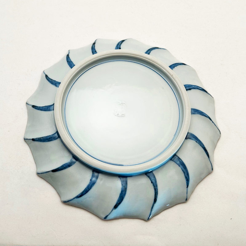 染付牡丹唐草5寸皿 京焼清水焼 □加藤雲泉