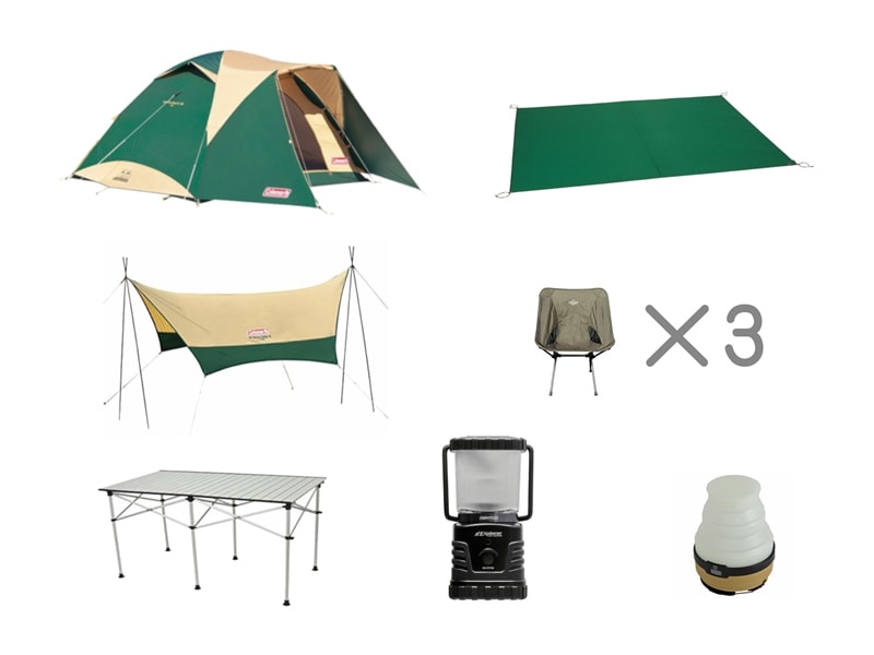 キャンプセットライト＜3名様用＞ | キャンプ用品レンタル店【New