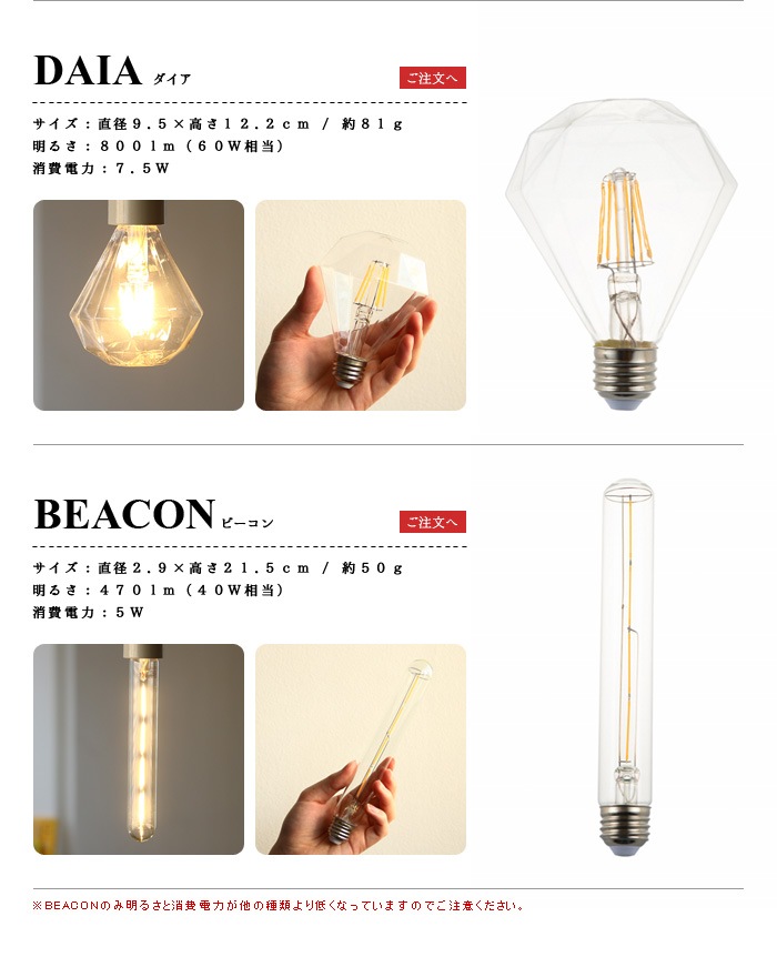 スワン バルブ LED SWAN BULB [Edison SWB-E002L/Ball SWB-G200L