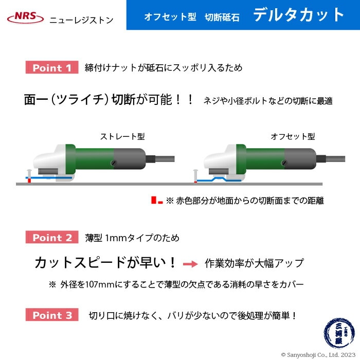 ニューレジストン ( ニューレジ ) 切断砥石 デルタカット オフセット型
