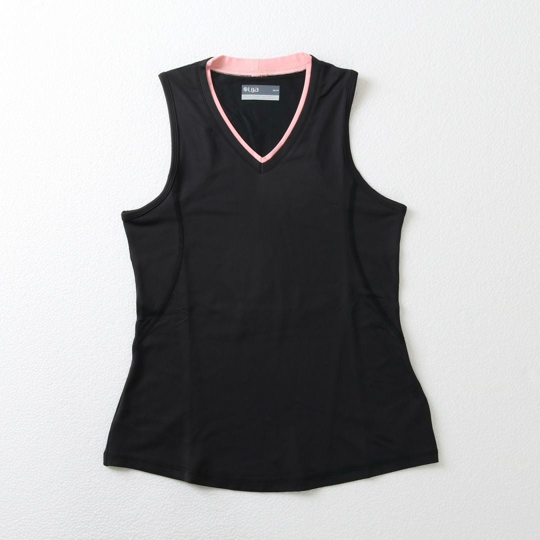 VictoryTankビクトリータンク|テニスウェア|ノースリーブ|Black
