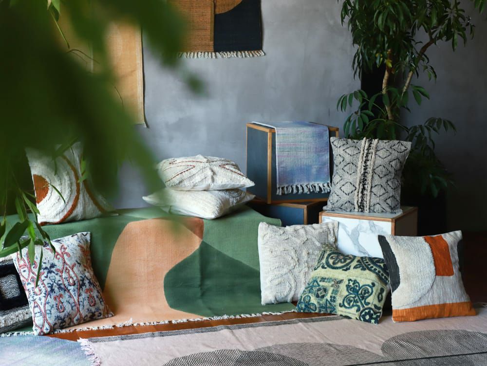 クッションカバー vintage cusion cover ,075 vintage fabric