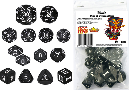 Dice of Unusual Size: Black Dice Set - Goodman Games Store
