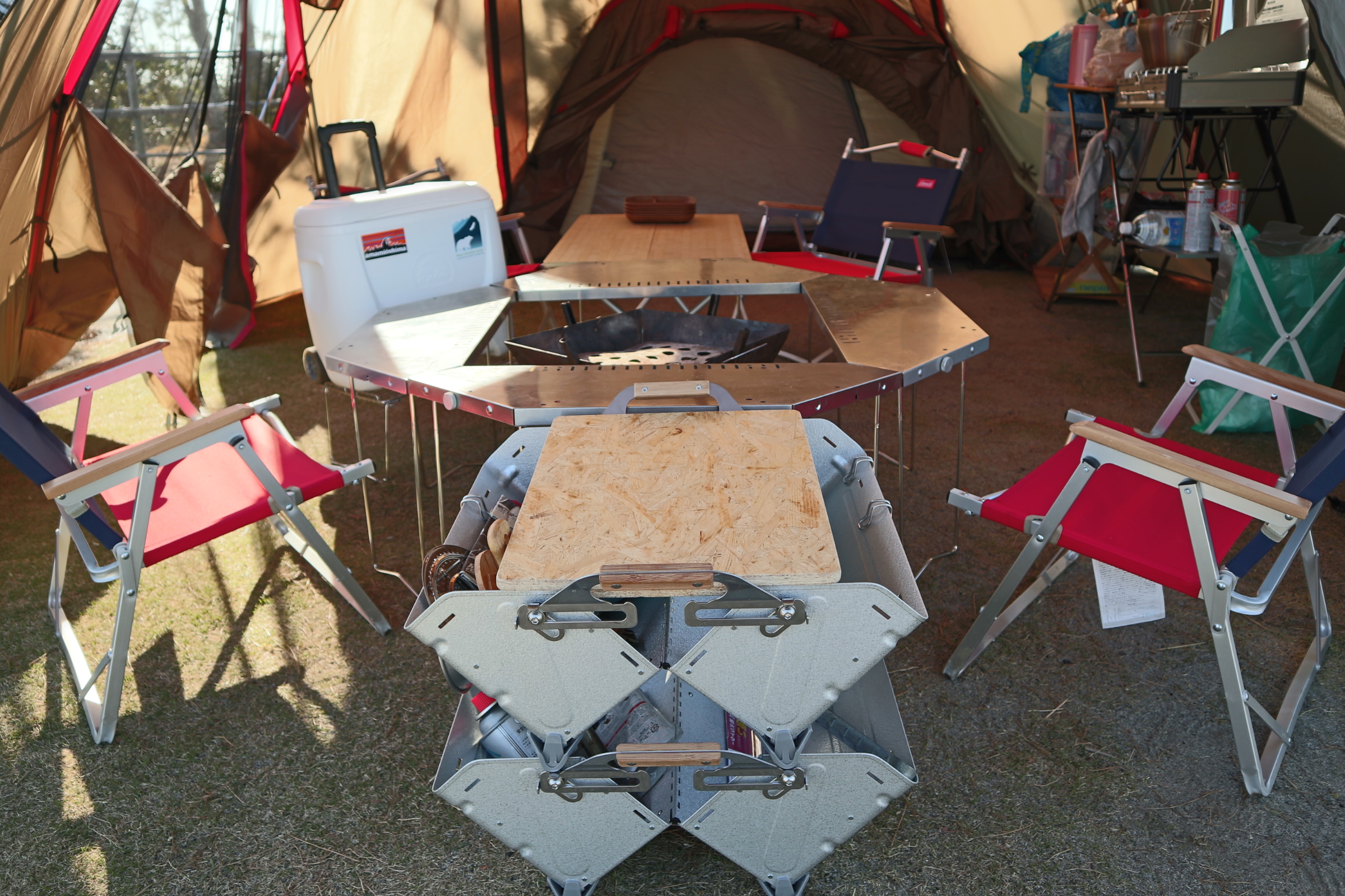 スノーピークジカロテーブル &ワンアクションテーブル&シェルコン25を