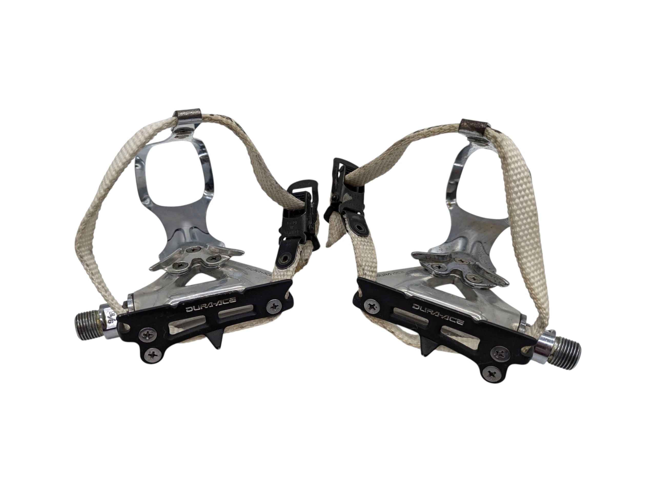 Shimano Dura-Ace PD-7400 Retro Road Pedals with Christophe Straps