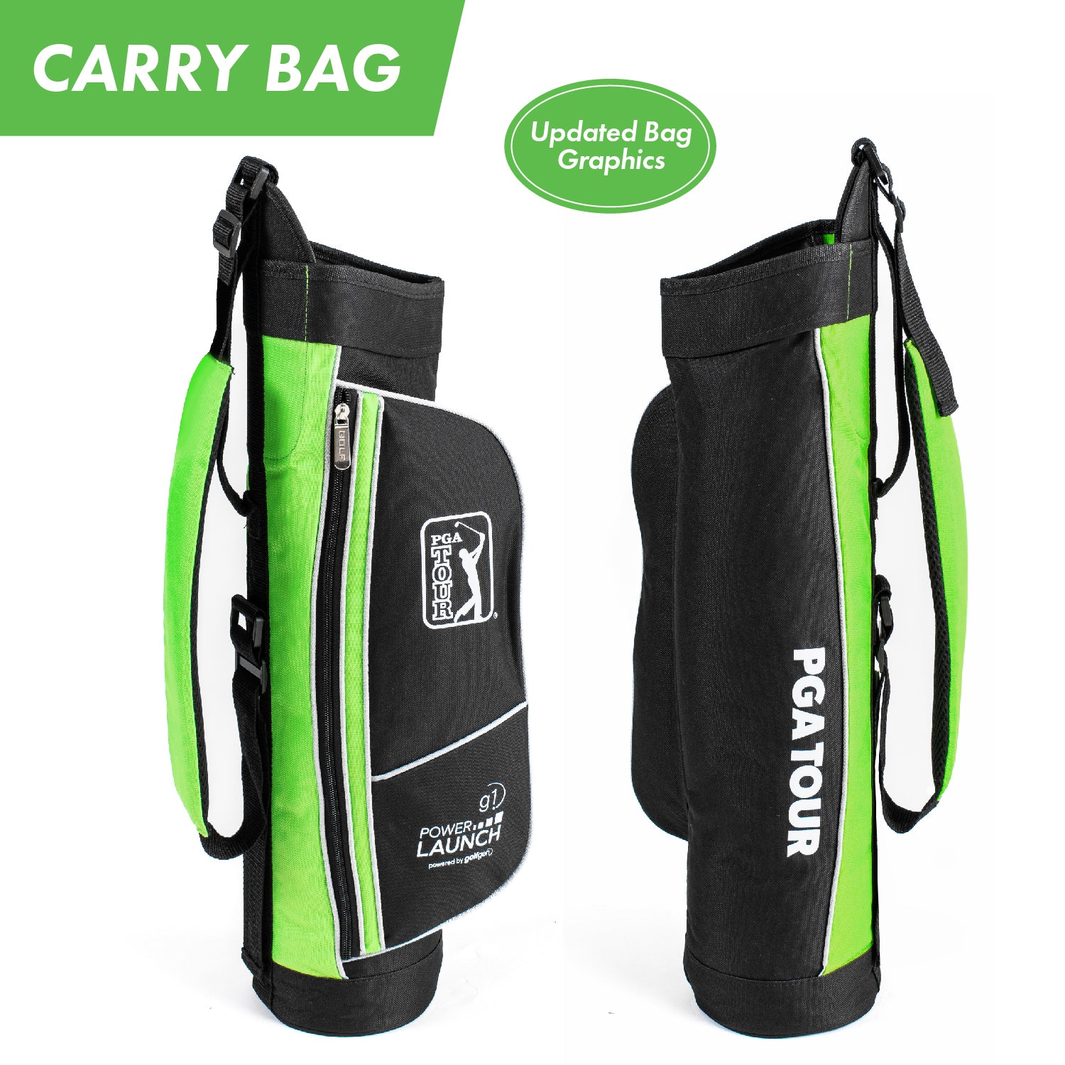 PGA TOUR® by Golfgen® Juniors Right Handed Green Golf Club Set with 3