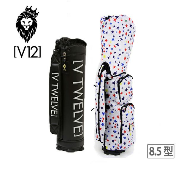 V12 TWELVE ゴルフバッグ 星柄 ブラック/ホワイト V12 TWELVE ゴルフ