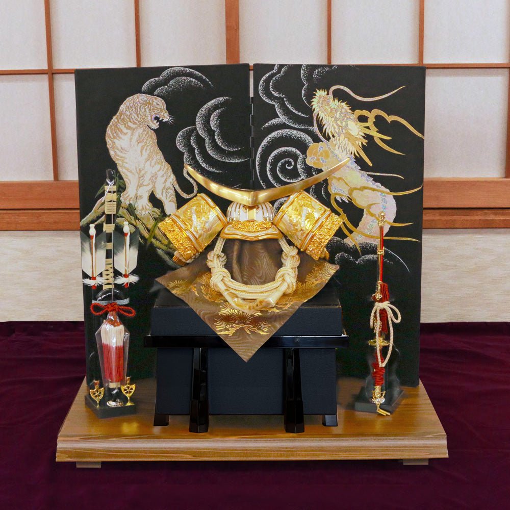 横幅60cm｜立体12号 武将 伊達政宗 白金｜ 五月人形 コンパクト飾り