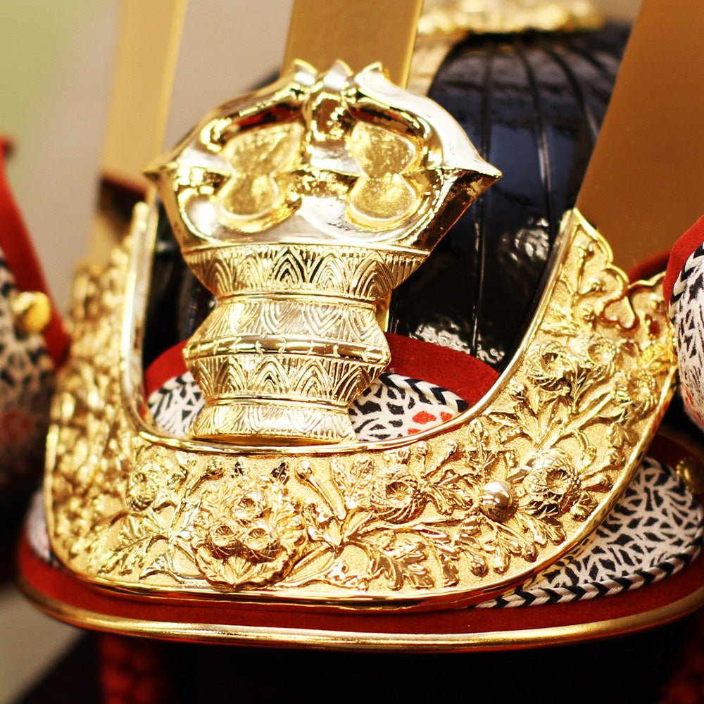 横幅75cm｜加藤鞆美作｜1/2 武将 毛利元就兜｜渋い五月人形｜おしゃれ