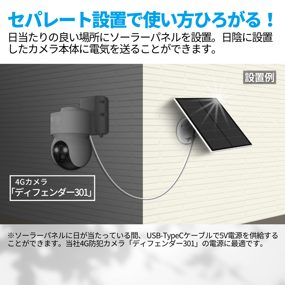 ソーラーパネルSP401 - 防犯カメラ・ホームセキュリティ Glanshield