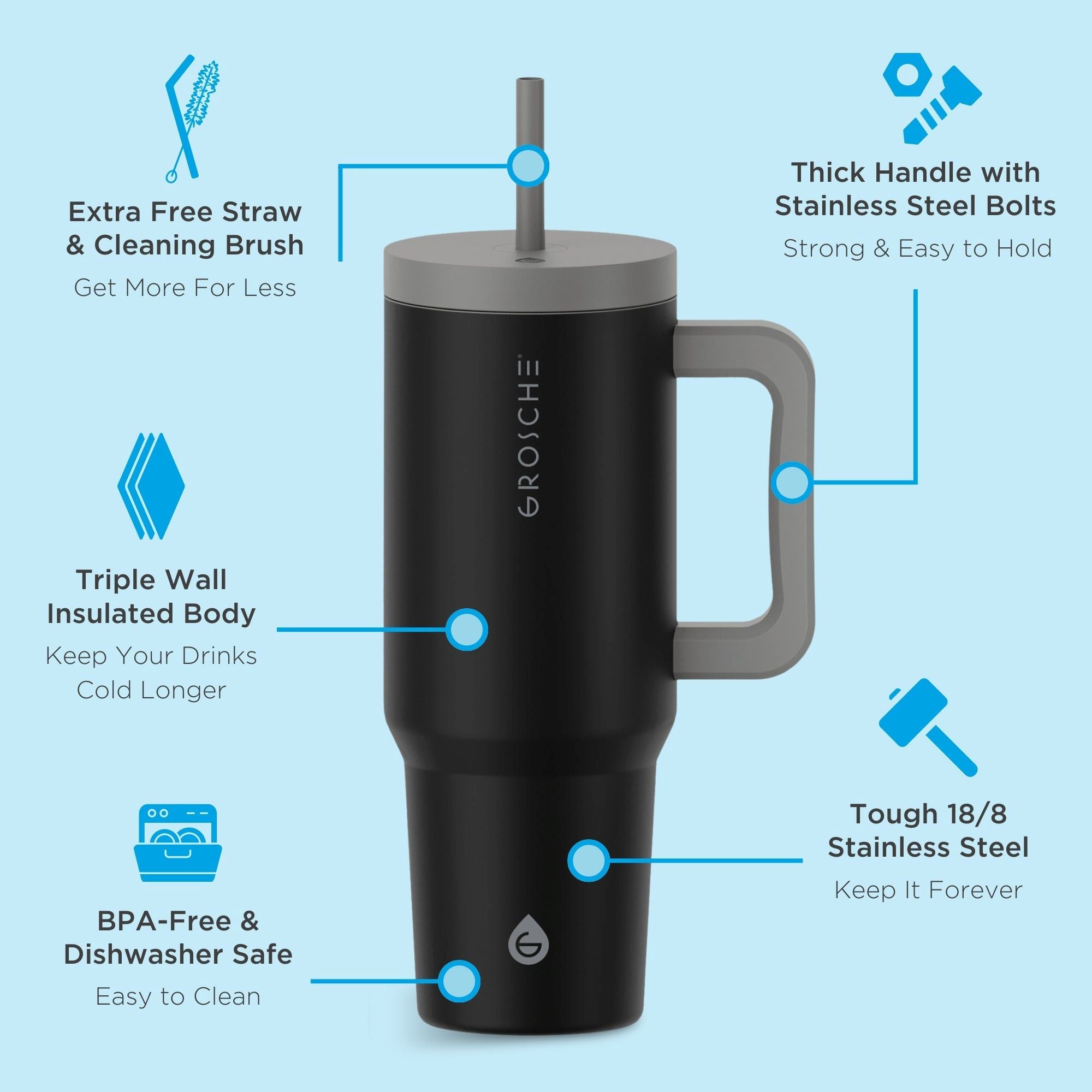 ASPEN Insulated Tumbler, 40oz - Proud to be Canadian - GROSCHE