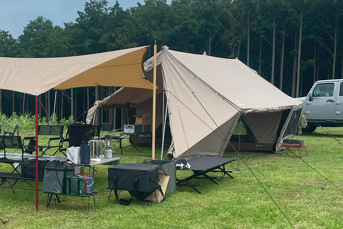 ロッジ型シェルターがお座敷に？スノーピーク『グランベルク』活用術