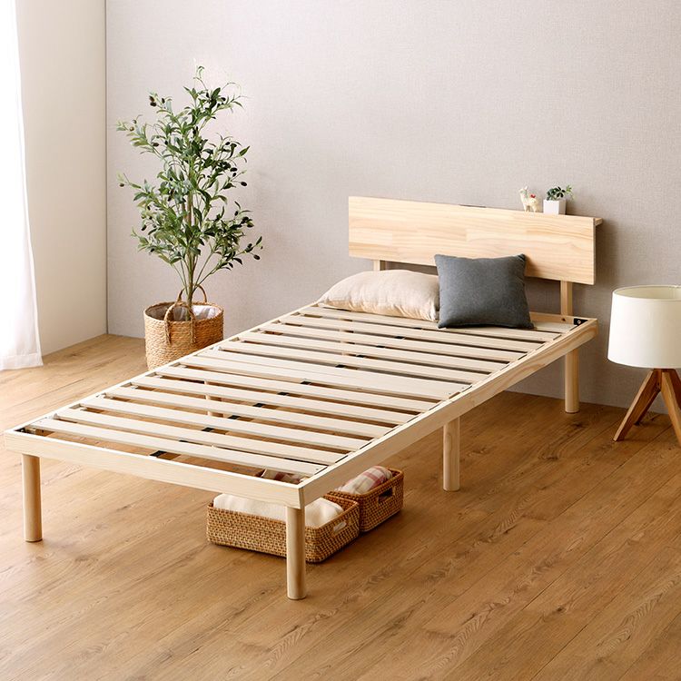 宮セット】パイン材高さ2段階調整脚付きすのこベッド(シングル) [ASP