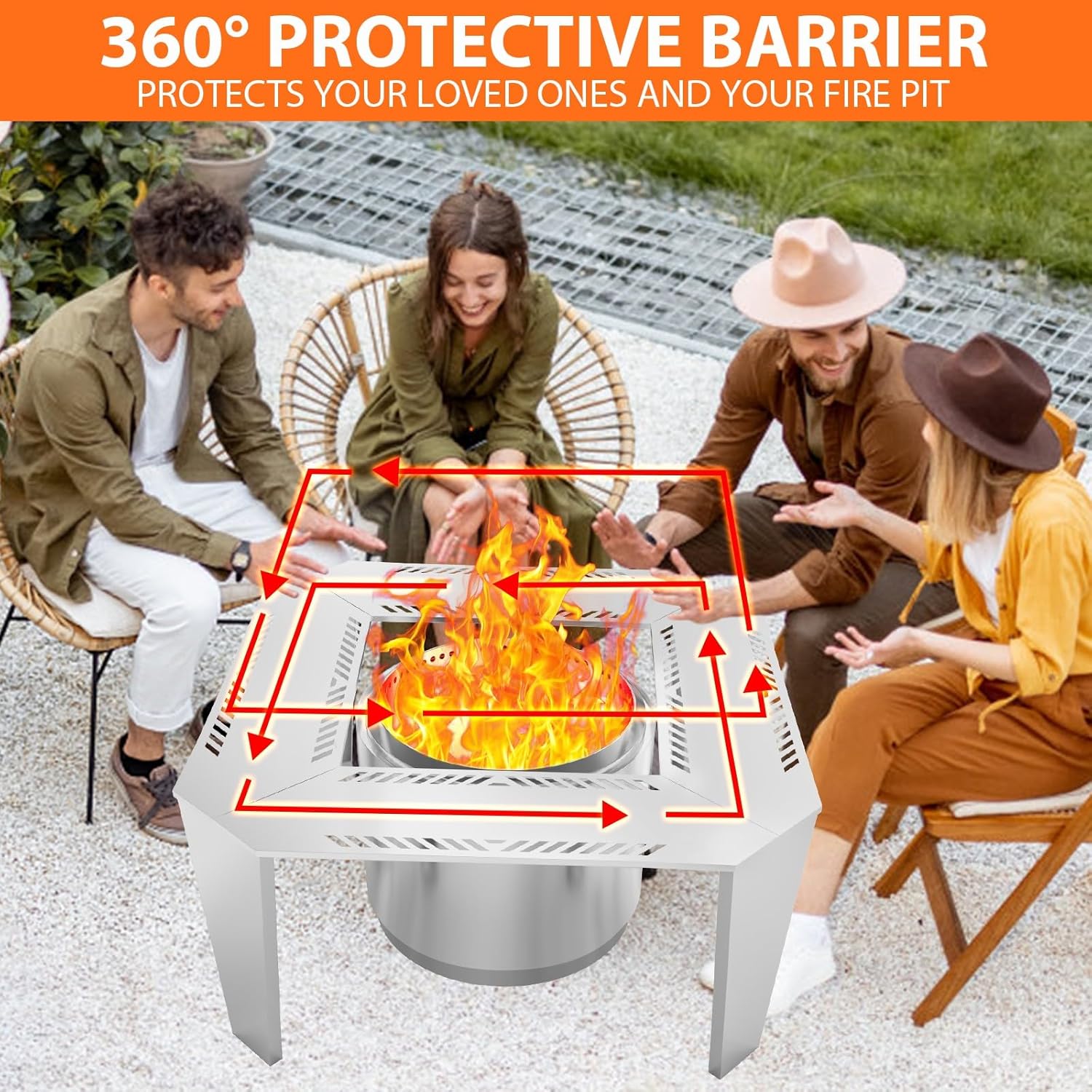 Adjustable Fire Pit Surround Table 41