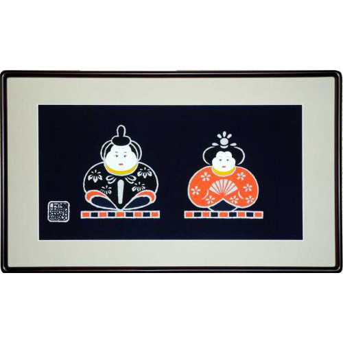 郡上本染 額入り 雛 | 渡辺染物店｜郡上八幡屋-特産品通販-