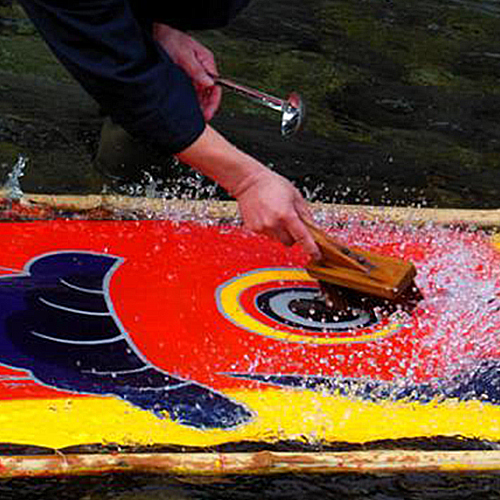 郡上本染 テーブルセンター 鯉のぼり(赤) | 渡辺染物店｜郡上八幡屋