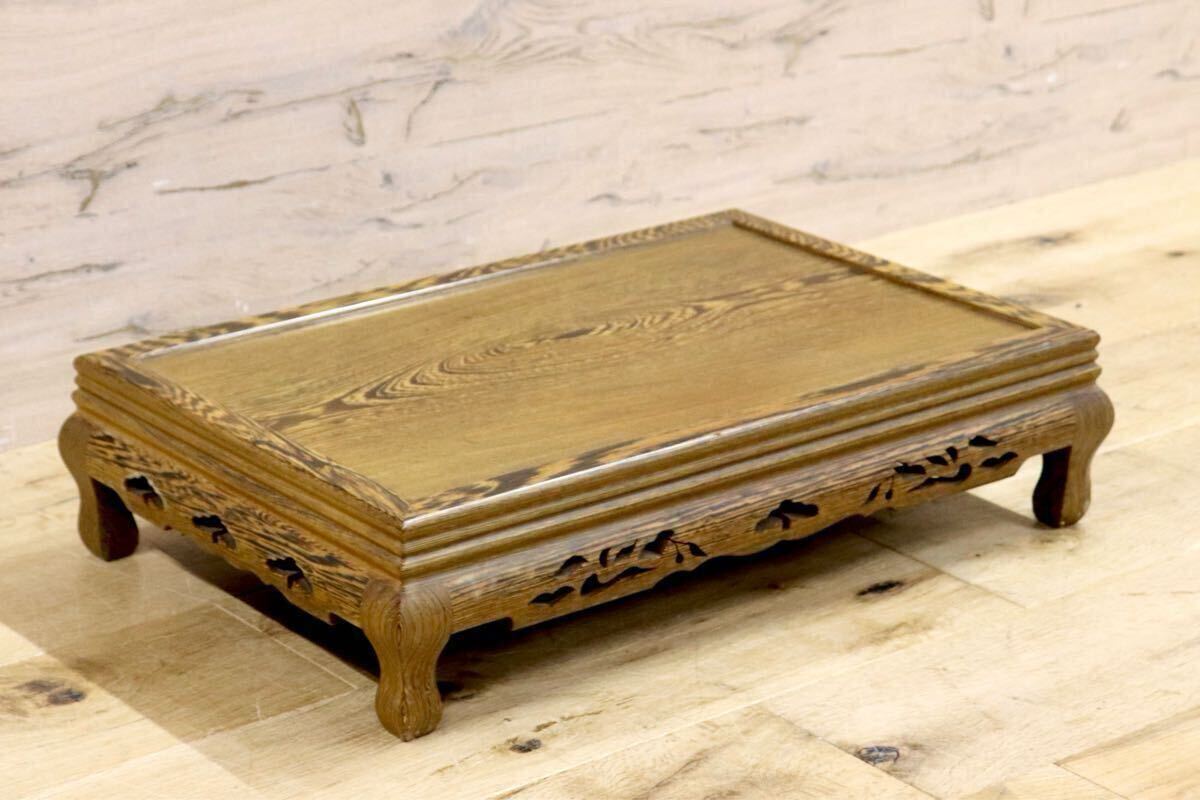 GMHH317A○鉄刀木 タガヤサン 花台 飾り台 床の間 和風 木製 盆栽台